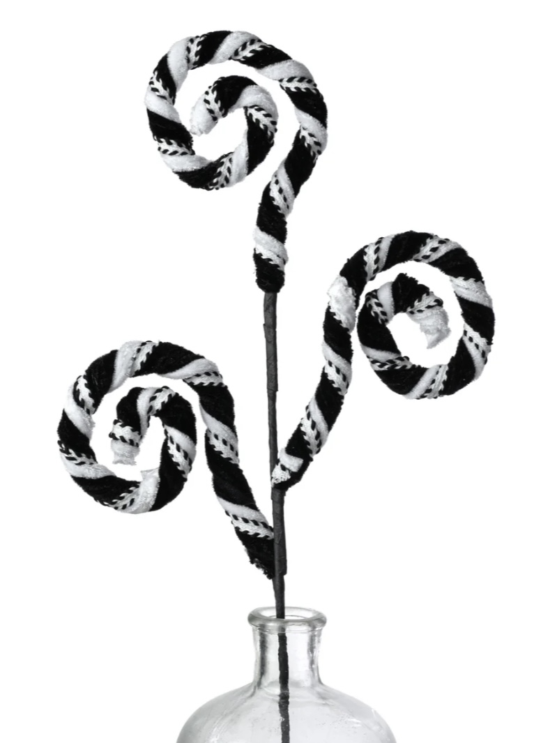 Black+and+White+Velvet+Stripe+Curly+Pick