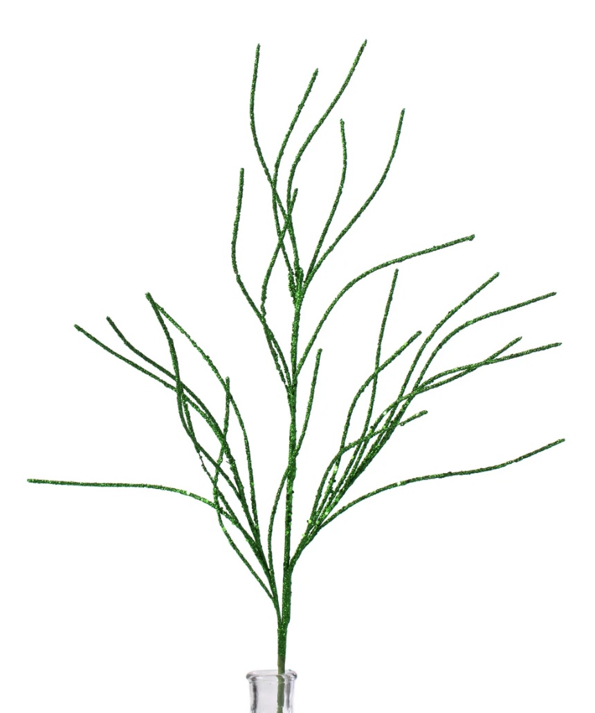 Green+Glitter+Twig+Pick